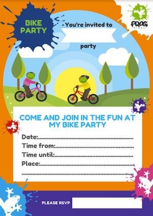 Bike party invitations
