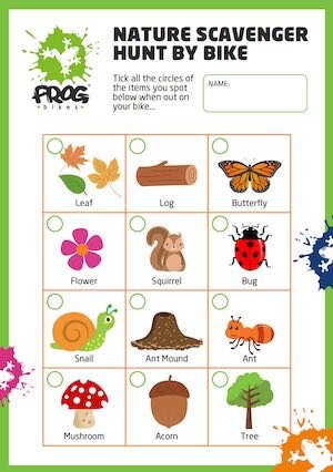 Nature scavenger hunt by bike