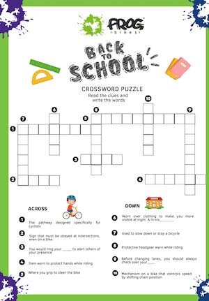 Back to school: Crossword puzzle