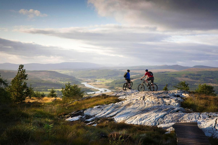 Family mountain biking in Scotland